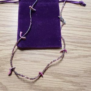 Handmade Purple Shell Beaded Necklace 🎉